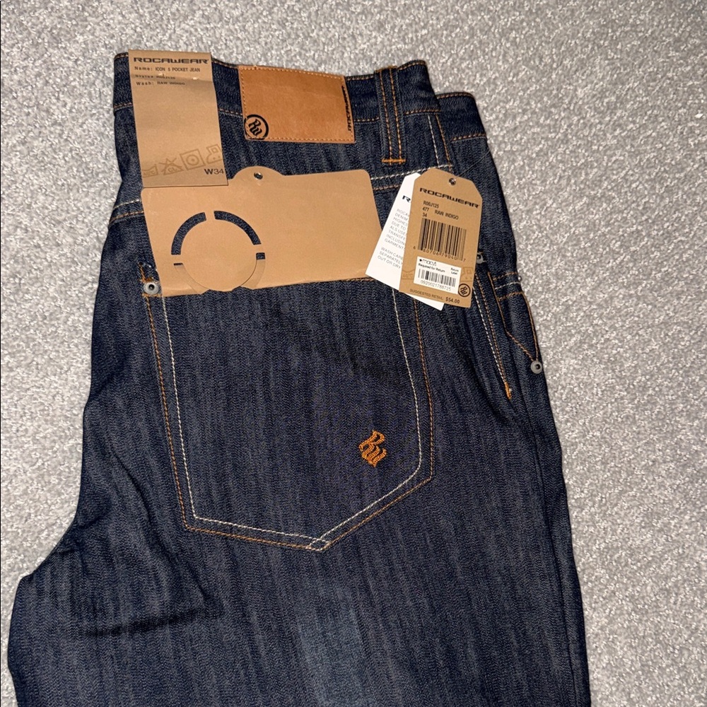Rocawear Men's Deep Indigo Relaxed Jeans